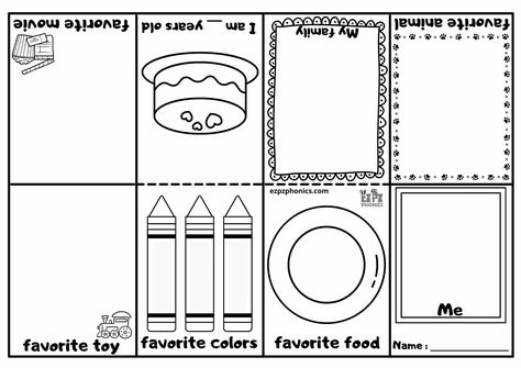 All About Me Mini Coloring Book for Kindergarten and Preschool Students Download the Free Printable PDF File Mini Book Printable Free, About Me Kindergarten, Mini Book Printable, Mini Coloring Book, All About Me Printable, All About Me Preschool, Frog Coloring Pages, Mini Booklet, Fish Coloring Page