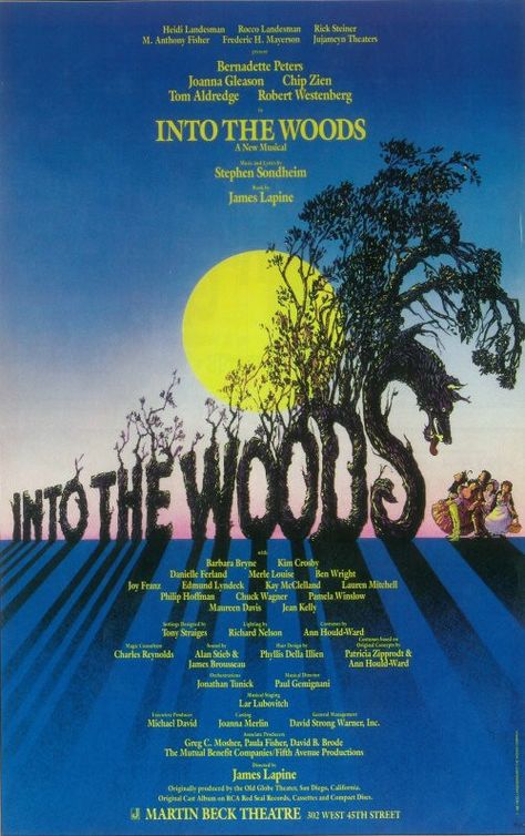 Into The Woods Musical, Broadway Posters, Bernadette Peters, Broadway Plays, Musical Plays, Theatre Life, Theatre Poster, Broadway Theatre, Broadway Musical