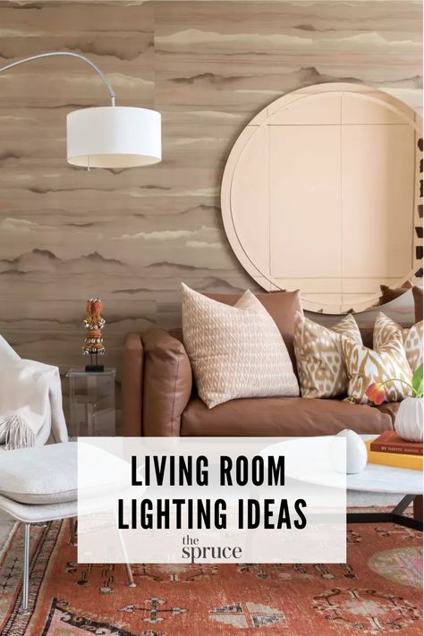 A well lit living room ideally should have layered lighting that illuminates all four corners to create balance and a pleasant atmosphere. It can include a mix of ambient, accent and task lighting—chandeliers, wall sconces, table lamps, floor lamps, recessed lighting and even candlelight—to illuminate the room for differing atmospheres and purposes. Here are some bright ideas to help inspire your living room lighting. Small Living Room Lighting Ideas, Small Living Room Lighting, Living Room Lighting Ideas, Layered Lighting, Room Lighting Ideas, Living Room Decor Lights, Kitchen Wall Lights, Lamps Floor, Lighting Chandeliers