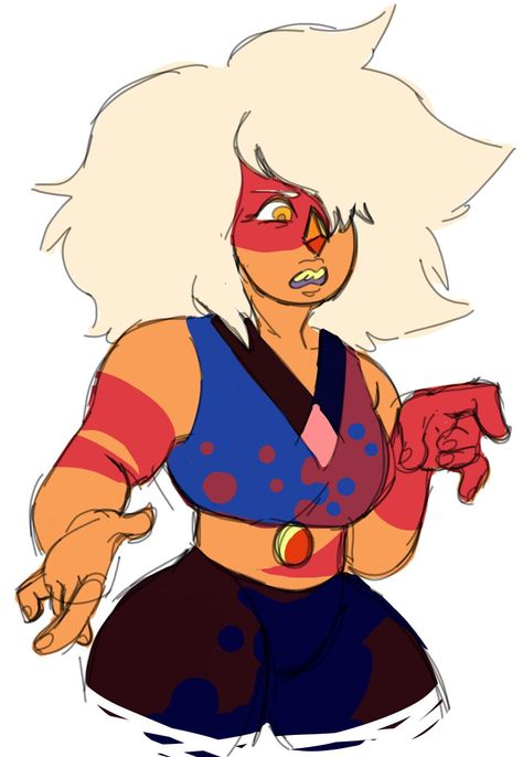 A fusion of buff Jasper and Skinny Jasper Steven Universe All Gems, Jasper Su, Jasper Steven Universe, Jungle Tattoo, Amethyst Steven Universe, Steven Universe Oc, Greg Universe, Pink Diamond Steven Universe, Steven Universe Funny