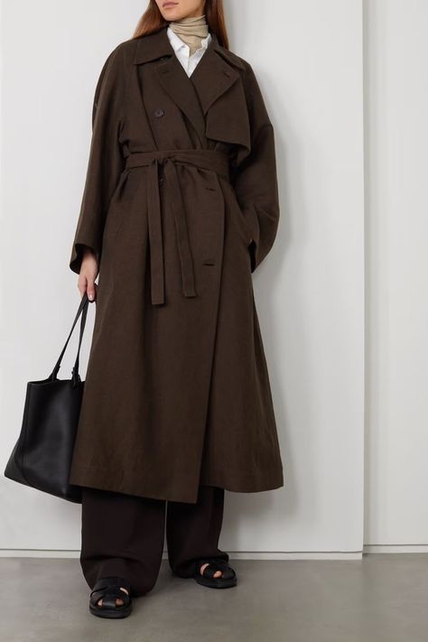 Dark Brown Coat Outfit, Brown Long Coat Outfit, Brown Trench Coat Outfit, Brown Coat Outfit, Brown Trench Coat, Trench Coat Outfit, Designer Coats, Burberry Trench Coat, Blazer Designs