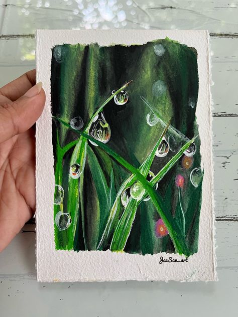 Realistic gouache art Rain Drawing Sketches, Acrylic Painting Rain, Rain Painting Acrylic, Watercolor Drops, Acyrlic Painting, Canvas Art Painting Abstract, Pencil Drawings Of Flowers, Basic Painting, Sky Art Painting