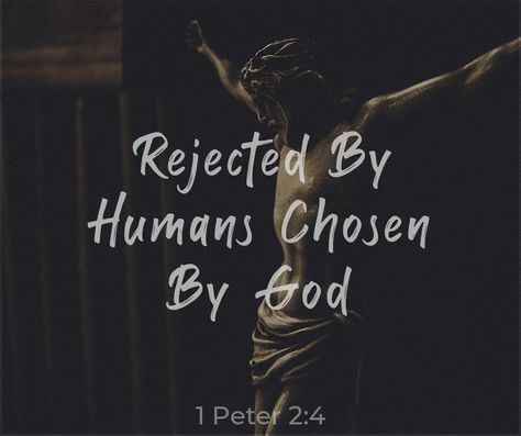 "4 As you come to him, the living Stone—rejected by humans but chosen by God and precious to him" - 1 Peter 2:4 Chosen By God, Chosen Ones, Choose Quotes, Villain Quote, Verses Quotes, Bible Verses Quotes Inspirational, 1 Peter, Verse Quotes, Bible Verses Quotes