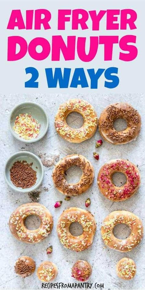 Air Fryer Donuts, Recipe For Air Fryer, Hot Chocolate Fudge, Healthy Air Fryer, Healthy Donuts, Party Food Dessert, Donut Decorations, Air Fry Recipes, Fry Recipes