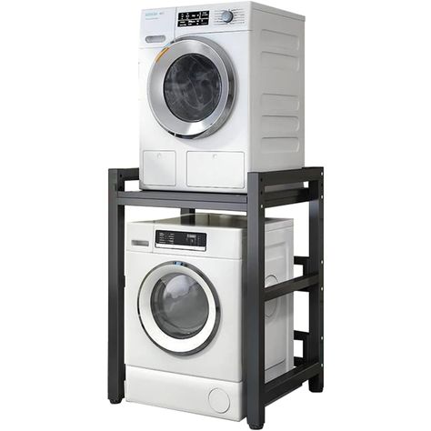 Fengshui Washer Dryer Stand Stacking Kit with Shelf, Height Adjustable Over Washer Storage Rack Unit for Front Loader Washing Machines & Tumble Dryers - 400KG Load Capacity (Black Frame+Black) : Amazon.co.uk: Large Appliances Washer Dryer Stand, Dryer Stand, Washing Machines, Large Appliances, Dryers, Height Adjustable, Storage Rack, Washer