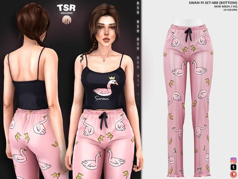 The Sims Resource - SWAN PJ SET-488 (BOTTOM) BD1282 Sims Aesthetic, Cc Shopping, Sims 4 Cc Kids Clothing, The Sims 4 Pc, Sims 4 Cc Makeup, Tumblr Sims 4, Sims 4 Expansions, Sims 4 Teen, Sims Four