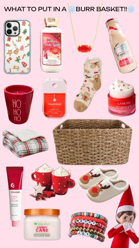 WHAT TO PUT IN A ❄️BRR BASKET!!❄️ Making A Gift Basket, Girly Christmas Gifts, Cute Christmas Ideas, Best Gift Baskets, Birthday Presents For Friends, Holiday Baskets, Christmas Dreaming, Christmas Prep, Cute Birthday Ideas