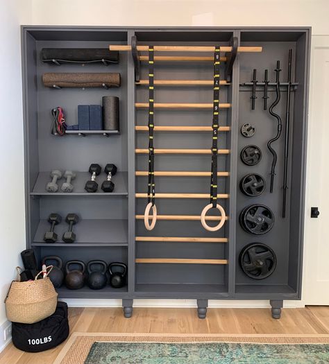 How We Built This: Our Home Gym Workout Room Home, Diy Home Gym, Basement Gym, Gym Room At Home, Gym At Home, Home Gym Decor, Seni Dan Kraf, Home Gym Design, Gym Room