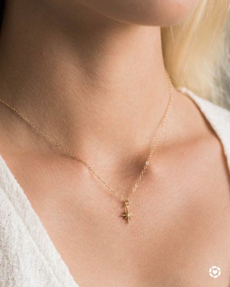 Gift idea- perfect last minute gift for Mother’s Day! This dainty gold North Star necklace is the perfect delicate stacking necklace! Delicate jewelry is my fav- this one’s going in the cart you guys!! .  You can instantly shop all of my looks by following me on the LIKEtoKNOW.it shopping app http://liketk.it/2O7z6 #liketkit @liketoknow.it #LTKMothersDay #LTKunder50 #LTKwedding Gold Dainty Jewelry, North Star Necklace, Stacked Necklaces, Gift For Mother, Delicate Jewelry, Shopping App, North Star, Dainty Jewelry, Star Necklace