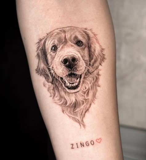 Mens Dog Tattoo, Murphy Tattoo, Pet Memorial Tattoos, Boxer Dog Tattoo, Golden Retriever Tattoo, German Shepherd Tattoo, Tatoo Dog, Retriever Tattoo, Trendy Tattoo Ideas