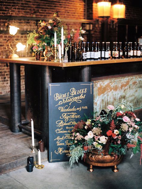 Brewery Wedding Decorations, Craft Beer Wedding, Speakeasy Wedding, Pub Wedding, Beer Wedding, Brewery Wedding, Urban Wedding, Art Deco Wedding, Wedding Bar