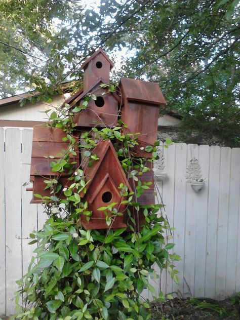 My bird house village. There are 7 houses on this post. Bird House Village, Birdhouse Village, Sunflower Cottage, Bird Feeding Station, House Village, Landscaping Retaining Walls, Bird House Kits, Bird Feeding, Bird Aviary