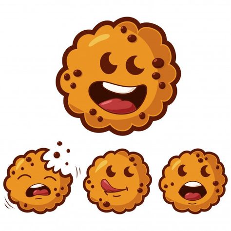 Cookie Character, Cartoon Cookie, Magazine Design Inspiration, Vector Food, Beauty Art Drawings, Different Emotions, Simple Illustration, Mascot Design, Logo Food