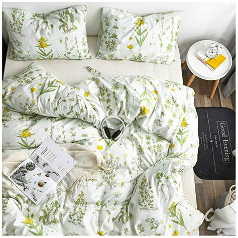 Amazon.com: Elephant Soft Queen Duvet Cover Set, Premium Microfiber, Summer Flowers and Plants Pattern On Comforter Cover-3pcs:1x Duvet Cover 2X Pillowcases,with Zipper Closure (Full/Queen): Home & Kitchen Flower Duvet Cover, Style Bedding, Flower Duvet, Flower Bedding, Kids Duvet Cover, Double Duvet, Twin Bed Sets, Flower Style, Duvet Cover Pattern