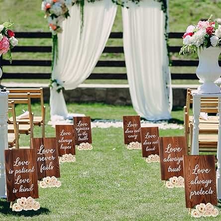 Amazon.com: Wooden Wedding Signs Rustic Wood Wedding, Wood Signage, Valentine Words, Bible Verse Wall Decor, Wooden Wedding Signs, 1 Corinthians 13, Wood Wedding, Love Is Patient, Wall Decor Pictures