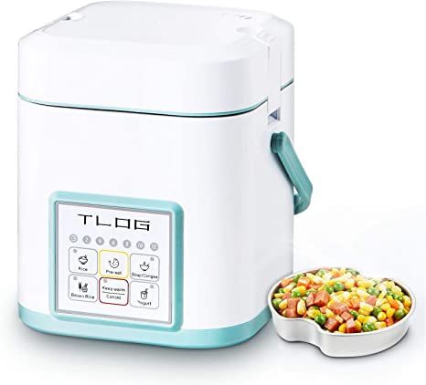 TLOG Mini Rice Cooker, 2 Cups Uncooked (0.6L) Portable Rice Cooker, Food Steamer, Travel Rice Cooker Small, Personal Rice Cooker for 1-2 People, Multi-cooker for Brown Rice, White Rice, Soup,Keep Warm White Rice Soup, Small Rice Cooker, Mini Rice Cooker, Rice Maker, Food Steamer, Rice White, Rice Cookers, Steamer Recipes, Just Cooking