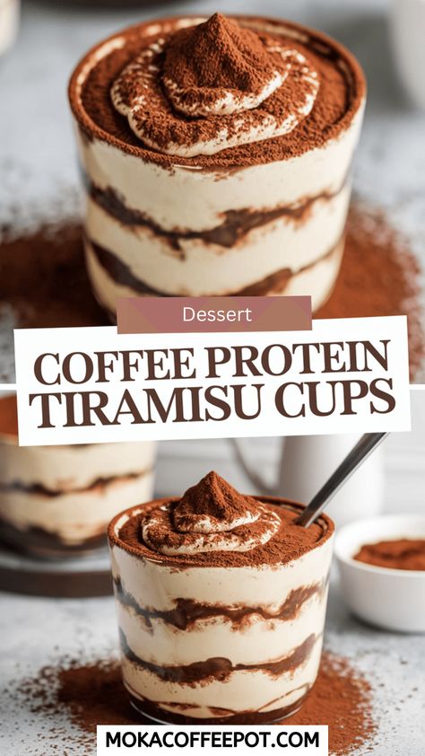 Get ready to redefine dessert with these coffee protein tiramisu cups. Yes, you heard it right—dessert that actually boosts your protein intake! These delightful cups combine rich coffee flavors with creamy textures, all while pretending to be “healthy.” Picture this: layers of decadence that tickle your taste buds and fuel your day. Who said you... Tiramisu In Cup, Proffee Protein Coffee, Keto Protein Coffee, Protein Fluff Recipe, Protein Coffee Recipes, Protein Tiramisu, Healthy Tiramisu, Protein Baked Goods, Coffee Syrup Recipe