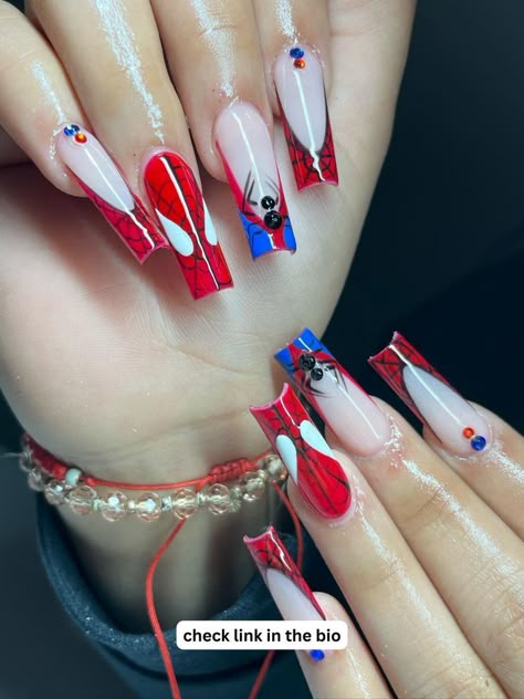 Spiderman Nails Nails Spiderman, Spider Man Avengers, Nails With Initials, Spiderman Nails, Superhero Nails, Marvel Nails, Nails 2015, Gel Nail Art Designs, Nails Now