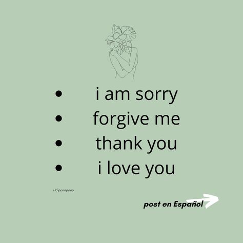 🥰Hoʻoponopono is a traditional Hawaiian practice of reconciliation and forgiveness Try it for yourself....look in the mirror and tell yourslef I am sorry...for thinking that you are not worth having what your heart desires Forgive me...for believing when I was told I was not enoght Thank you...for this moment of awareness I Love You...let's keep going, stronger each day Try this every morning before starting your day, #hooponopono🙏 #iamsorry #forgiveness #thankyou The More You Forgive The Less You Love, I Forgive You But I Wont Forget, I’m Sorry Please Forgive Me Thank You I Love You, I’ll Never Forgive You, Today I Decided To Forgive You, I Am Sorry, Forgive Me, I Thank You, Hearts Desire