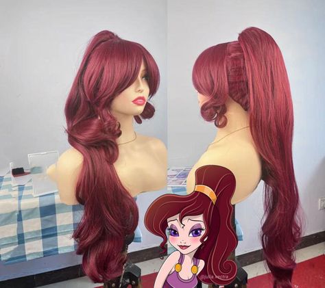 Long Red, Costume Wigs, Wigs With Bangs, Cosplay Wigs, Synthetic Fiber, Exercise For Kids, Hercules, Synthetic Wigs, Women Girl