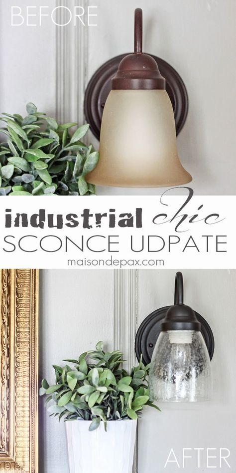 Awesome $4 update to outdated light fixtures! maisondepax.com Lighting Updates, Diy Luminaire, Industrial Diy, Club Lighting, Aluminium Ladder, Lighting Tips, Diy Light Fixtures, Diy Lampe, Diy Light