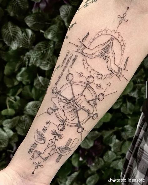 Infinite Void Tattoo, Jujutsu Kaisen Manga Tattoo, Domain Expansion Tattoo, Line Work Tattoo Ideas, Jujutsu Kaisen Tattoo Design, Jujutsu Kaisen Tattoo Ideas, Jjk Tattoo Ideas, Jujutsu Kaisen Tattoo, Gojo Tattoo