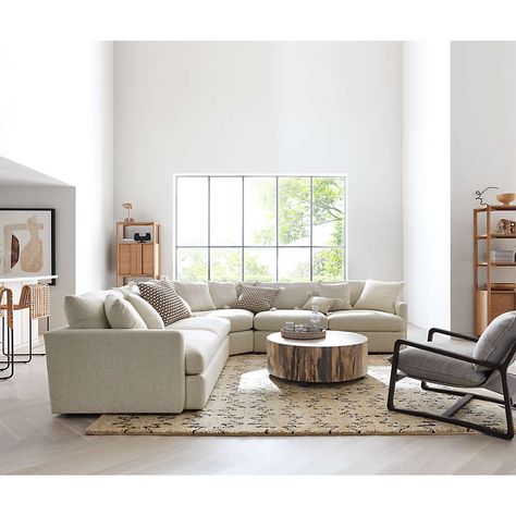 Lounge Wedge 3-Piece Sectional + Reviews | Crate and Barrel Spalted Wood, Bookcase Bar, Family Sofa, 3 Piece Sectional Sofa, Round Wood Coffee Table, 3 Piece Sectional, Rustic Living, Rustic Living Room, Best Sofa