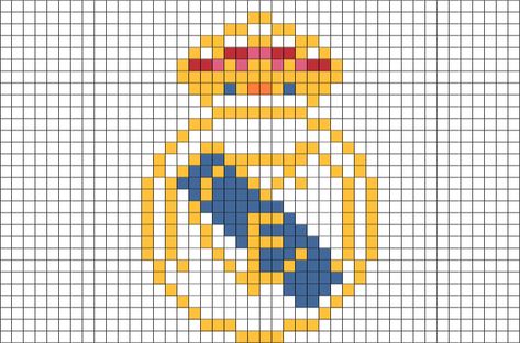 Madrid Flag, Hello Kitty Pixel Art, American Flag Clip Art, Real Madrid Logo, Drawing Ideas List, Easy Pixel Art, Easy Love Drawings, Pixel Drawing, Logo Real