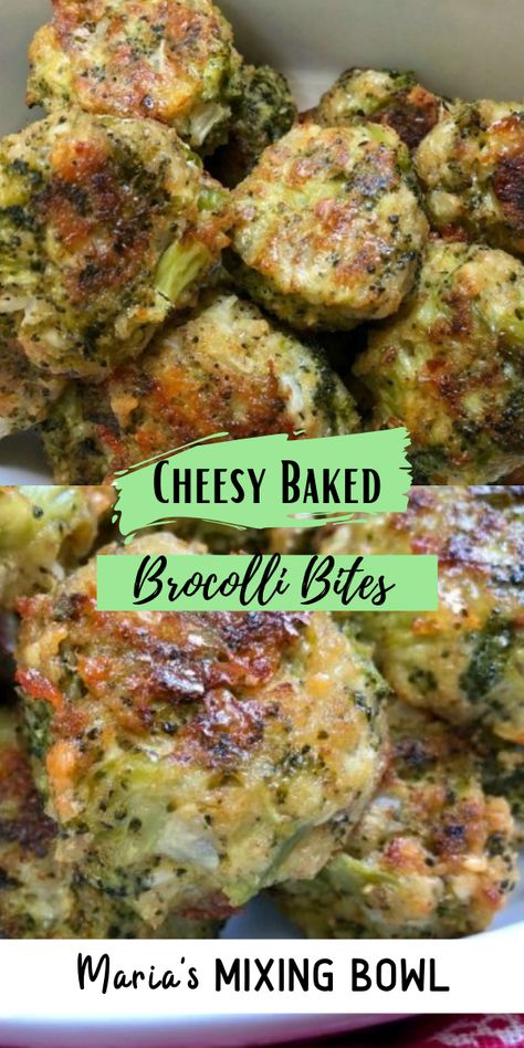 So simple to make. Everyone will love these cheesy baked broccoli bites!  Great appetizer and snack. #broccolirecipe #easyappetizer Broccoli Nuggets, Broccoli Bread, Broccoli Cheddar Bites, Cheesy Broccoli Bites, Broccoli Cooked, Half Recipe, Baked Broccoli, Broccoli Bites, Cheesy Broccoli