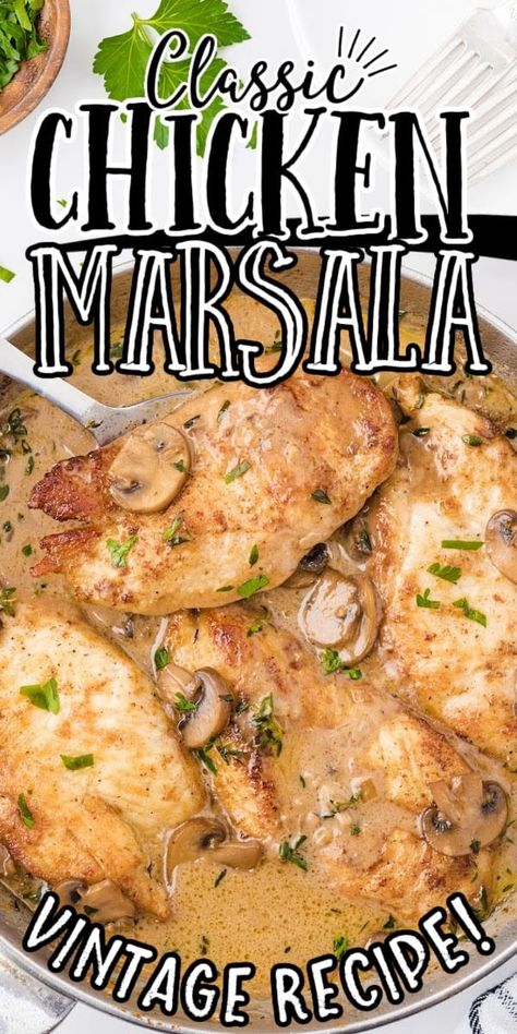 Chicken Marsala Italian Chicken Breast Recipes, Chicken Filets, Chicken Receipts, Chicken Lombardy Recipes, Chicken Marsala Recipe, Chicken Marsala Easy, Health Lunch, Chicken Filet, Marsala Recipe