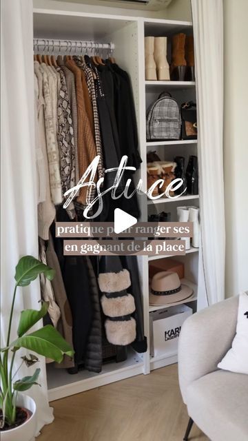 Léa-Marie G. 🌵 on Instagram: "💡Mon astuce rangement préférée pour un dressing organisé : comment ranger ses sacs à main astucieusement en gagnant de la place 👜 15€ et un tournevis plus tard, c’est réglé ! 💪
➡️ C’est quoi votre thème d’astuce préféré ? Mode, rangement, cuisine, coiffure… ? 🥰 que je sache pour les prochaines !
•
•
💾 : Enregistre ce reel pour la retrouver facilement 🖤
•
•
#maman #mariekondo #dressingroom #astuces #househacking #homeorganizer #getorganized  #homehacks #maison #viedefamille #closetorganization #interiorhome #astuce #decolovers #homedesignideas #strasbourg #alsace  #rangement #closetgoals #ikeahack #ikeahacks #ikeahome Astuce dressing IKEA Pax | Astuce rangement chambre | Idée pour ranger ses sacs à main | Gagner de la place à la maison | Mieux organiser Organisation Dressing, Dressing Ikea, Organiser Son Dressing, Marie Kondo, Ikea Pax, Instagram, Organisation