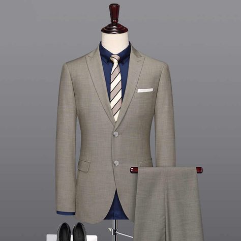 high quality men wedding groom wear slim grey plaid casual mens suits set business man blazer + pant 2pcs 3pcs sets gray suits|Suits| - AliExpress Men Outfits Formal, Summer Smart Casual, Suit For Men Wedding, Father Day Gifts, Fashion Infographic, Prom Suits For Men, Cheap Suits, Slim Fit Suit Men, Formal Men Outfit