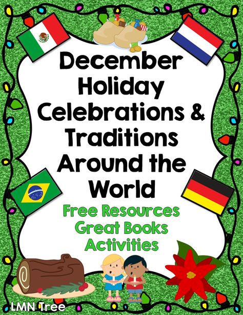 December Holidays Around The World, Holiday Around The World, World Holidays, Celebrations Around The World, December Lessons, Around The World Theme, Christmas Units, Christmas Lesson, Teaching Holidays