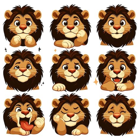 Lion Chibi, Lion Character, Lion Eyes, Disney Silhouette Art, Eye Close Up, Disney Silhouette, Digital Marketing Design, Cute Lion, Cute Animal Clipart