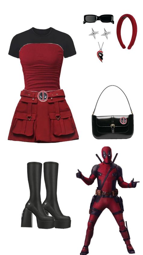 Night out with my BFF Deadpool Halloween, Marvel Halloween Costumes, Horror Halloween Costumes, Classy Halloween Costumes, Matching Halloween Costumes, Halloween Costume Ideas For Women, Costume Ideas For Women, Classic Halloween Costumes, Trio Halloween Costumes