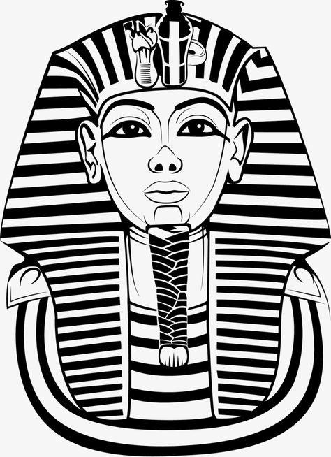 King Tut Tattoo, Pharaoh Tattoo, Egyptian Mask, Egyptian Man, Egyptian Drawings, Starověký Egypt, Egypt Tattoo, Egyptian Tattoo, Drawing Faces