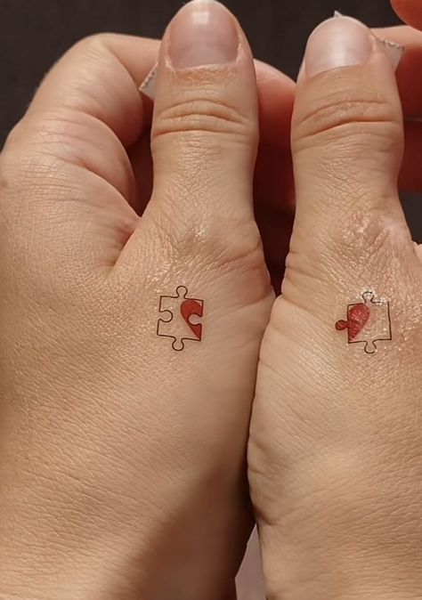 Love Him Tattoos For Women, Small Matching Tattoos Couples Simple, Maching Tattoos Bff Small, Forbidden Love Tattoo, Sis Tattoo, Wife Tattoos, Maching Tattoos, Couples Tattoo, Cute Matching Tattoos