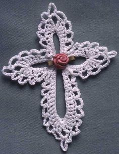 Maggie's Crochet · Lace Cross Free Pattern Crocheted Cross, Crochet Figures, Bookmark Pattern, Crochet Angels, Crochet Bookmark Pattern, Crochet Bookmark, Shoes Pattern, Book Marks, Crochet Bookmarks