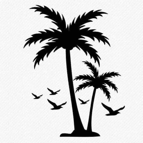 Palm Tree Crafts, Palm Tree Drawing, Palm Tree Vector, Tree Vector, Palm Tree Tattoo, Tattoo Stencil Outline, Wood Burning Patterns, Silhouette Stencil, Tree Svg