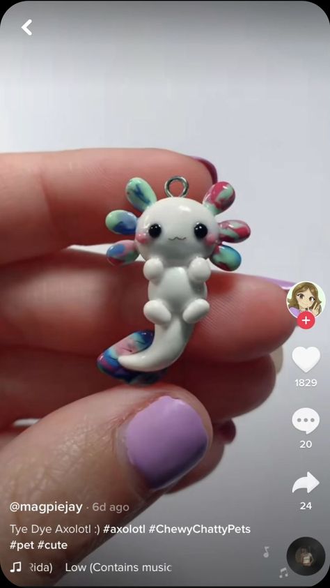 Axolotl Nails, Axolotl Clay, Cute Axolotl, Polymer Clay Diy, Clay Charms, Glass Pipes, Diy Clay, Polymer Clay, Nails