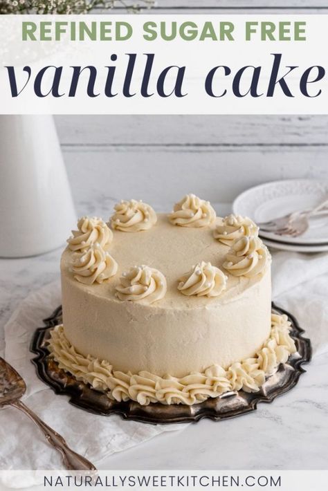 Sugar Free Vanilla Cake, Natural Birthday Cake, Espresso Cheesecake, Sugar Free Cake Recipes, Healthy Birthday Cakes, Almond Crust, Easy Vanilla Cake Recipe, Sweet Kitchen, Sugar Free Cake