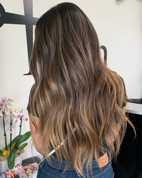 Balayage Hair For Light Brown Hair, Surfer Highlights Brunette, Sunkissed Brunette Highlights, Neutral Balayage Brunettes, Beachy Brown Hair, Neutral Brunette Hair Color, Sunkissed Hair Brunette Sun Kissed Natural Subtle Highlights, Bronde Babylights, Highlights Brown Hair Balayage