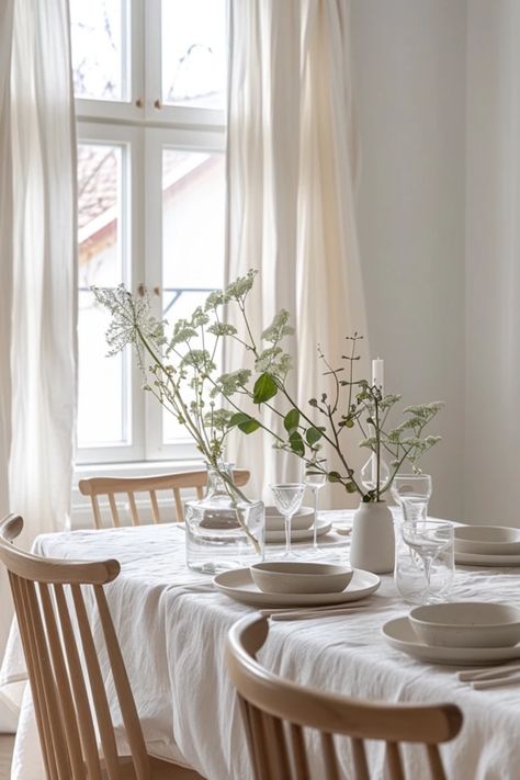 Ready to give your dining room an instant makeover? Check out these 5 smart hacks for choosing dining room curtains that match your style and enhance your space! From selecting the perfect fabric to coordinating colors that pop, these tips will not only allow you to maximize light and privacy, but they'll also help you establish a cozy, inviting atmosphere at mealtime. Whether you favor modern, rustic, or classic designs, these easy-to-follow ideas will transform your dining experience into a stunning and comfortable affair that friends and family will love. French Modern Home Interiors, French Modern Home, Simple Dining Room, Smart Hacks, Sage Green Kitchen, Dining Room Cozy, Dining Room Curtains, Chic Lighting, White Dining Room