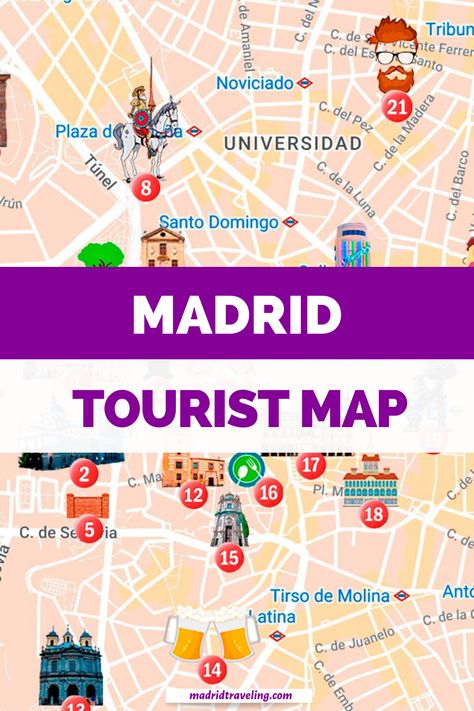 The Best Madrid Tourist Map to Easily Explore the Top-rated Attractions Madrid Tourist Map, Madrid Attractions, Map Of Madrid, Madrid Map, Madrid Nightlife, Spain Places To Visit, Spain Destinations, Madrid Spain Travel, Visit Madrid