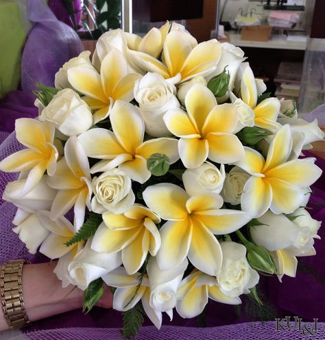 Plumeria Boutonniere, Plumeria Flowers Bouquets, Plumeria Wedding, Plumeria Wedding Decorations, Plumeria Bouquet Wedding, Costco Wedding Flowers, Wedding Cake Pool Steps, Flores Plumeria, Bridal Bouquet Plumeria Plant