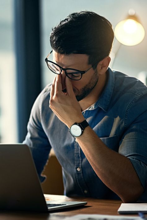 Job Burnout, Inferiority Complex, Digital Eye Strain, Man Photography, Mentally Strong, Business Portrait, Change Your Mindset, Eye Strain, Take Action