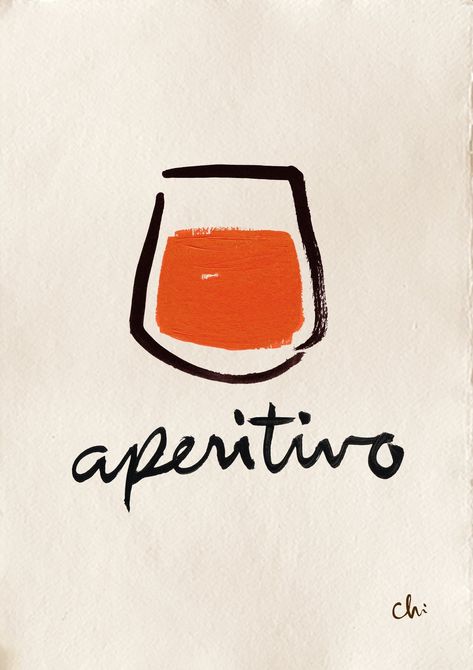 Aperitivo Print Chiara Perano, Cocktails Bar, Typography Layout, Artwork For Home, Motif Design, Drink Up, Trendy Wall Art, Original Illustration, High Contrast