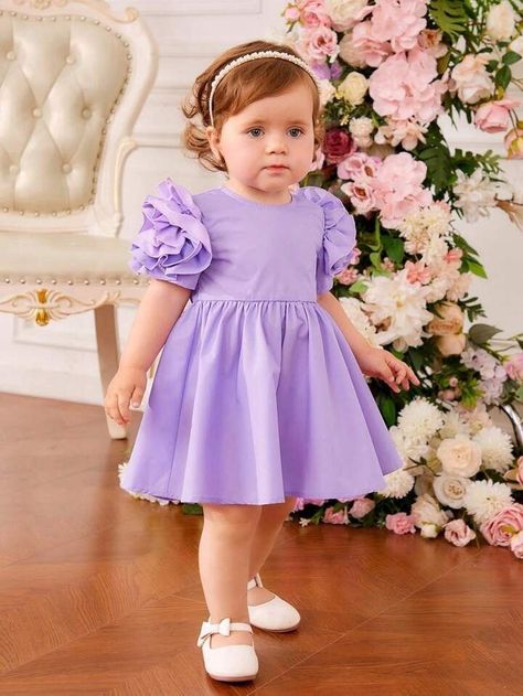 Baby Girls Dresses, Princess Style, Girls Clothing, Fit And Flare, Puff Sleeve, Girls Dresses, Collar, Dresses