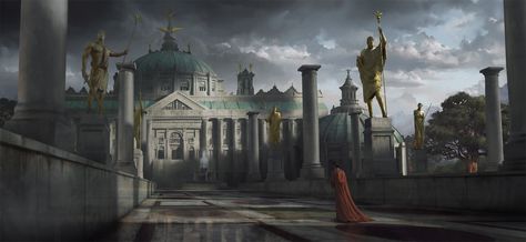 Academy Concept Art, Fantasy Academy, Dnd Scenery, Fantasy Scenery, Fantasy Cities, Fantasy Settings, The Vampire Chronicles, Concept Art World, Building Painting