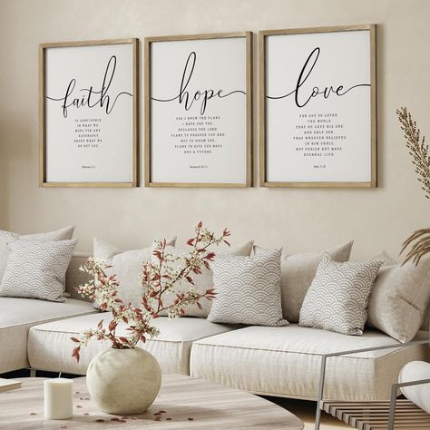 Amazon.com: Houmury Set of 3 Framed Farmhouse Bible Verses Wall Decor Sign 11”x14” Christian Faith Scripture Wall Art for Home Living Room Bedroom Wall Decor (11"x14" Brown): Posters & Prints